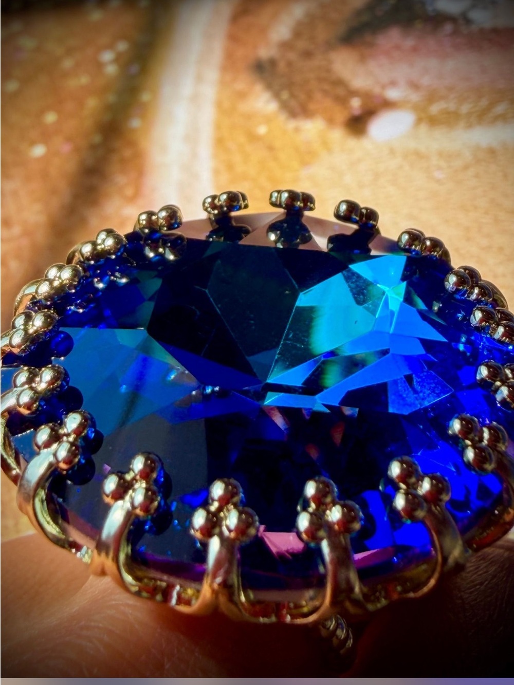 Feed me gems sapphire big daddy Gemini ring